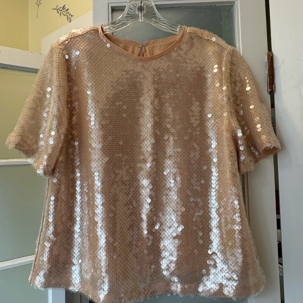 LOFT Gold Sequin Blouse